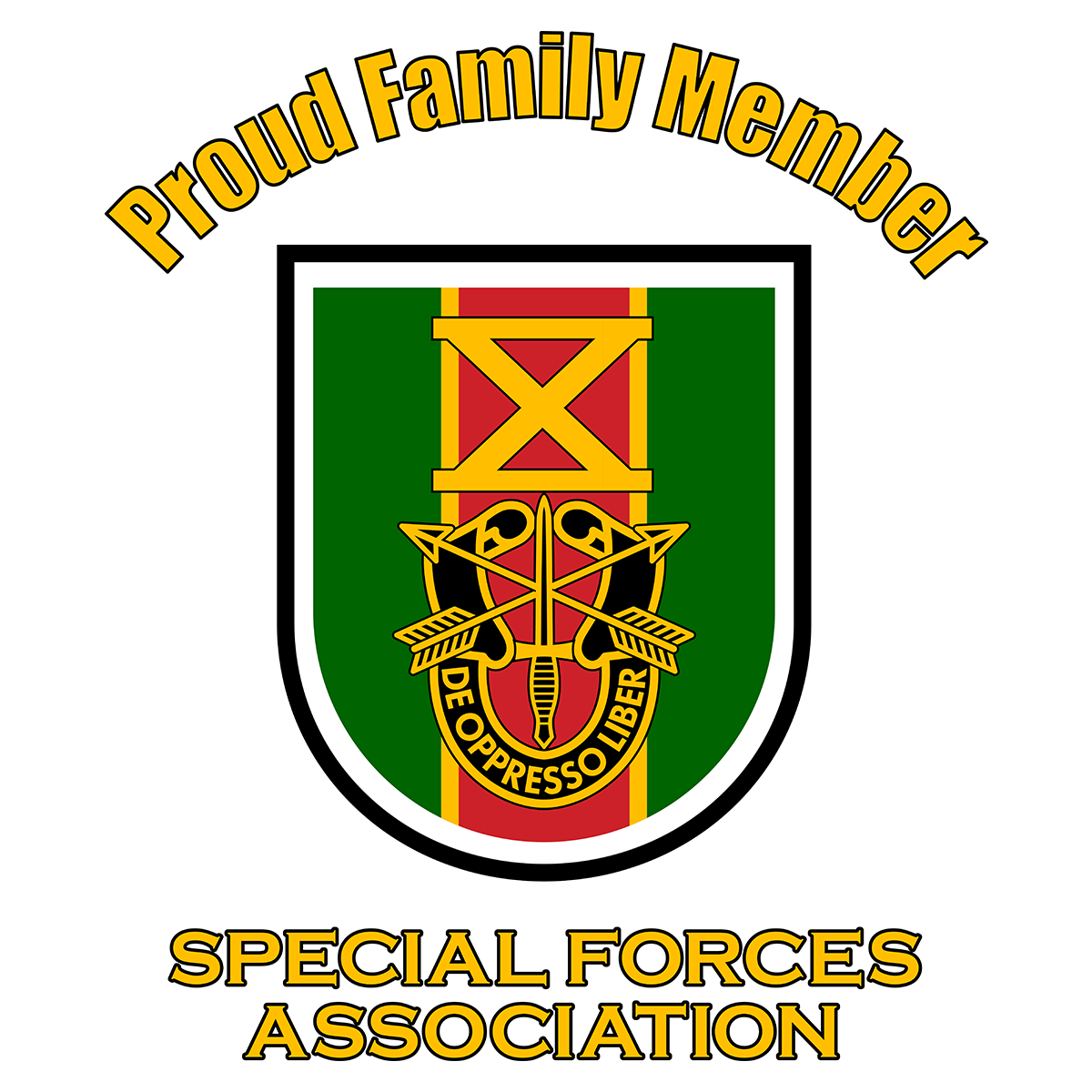SF Association Flash with Text Proud Family Member Unisex T-Shirt - Left Chest Print