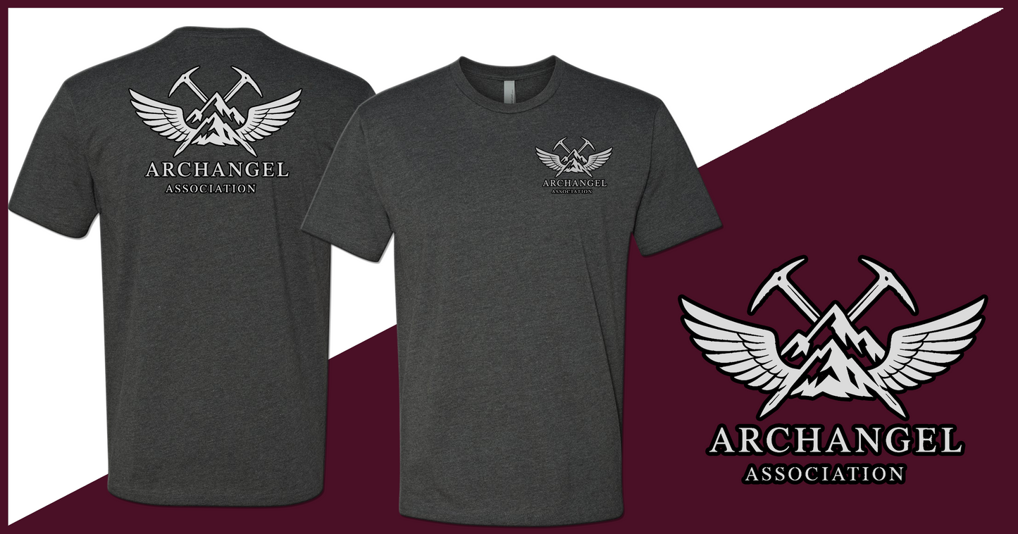 Archangel Association T-Shirt - Black Outline on White Logo