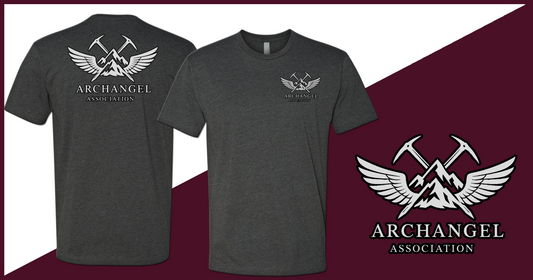 Archangel Association T-Shirt - Black Outline on White Logo