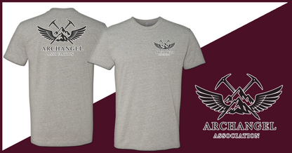 Archangel Association T-Shirt - White Outline on Black Logo
