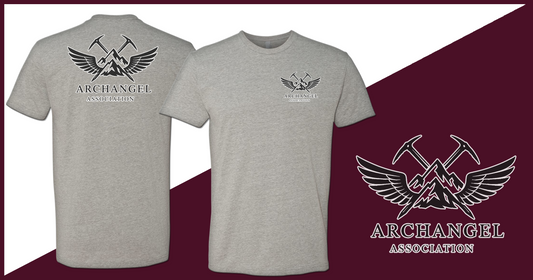 Archangel Association T-Shirt - White Outline on Black Logo