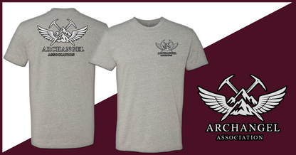 Archangel Association T-Shirt - Black Outline on White Logo