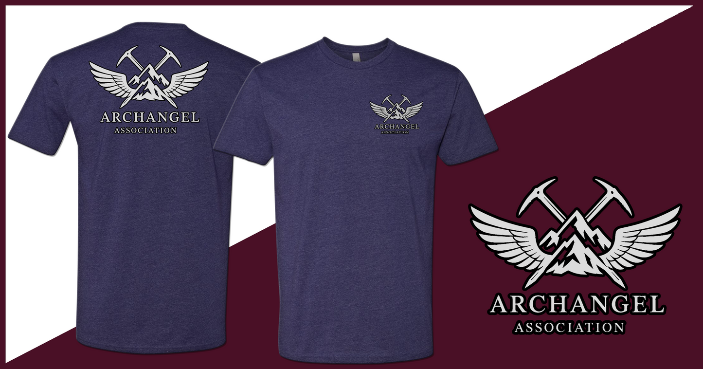 Archangel Association T-Shirt - Black Outline on White Logo