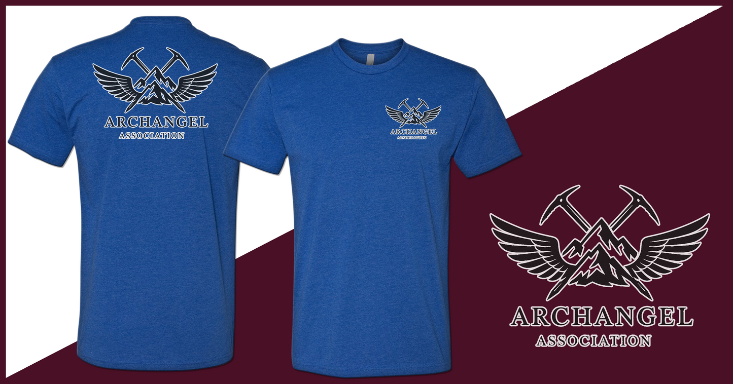 Archangel Association T-Shirt - White Outline on Black Logo