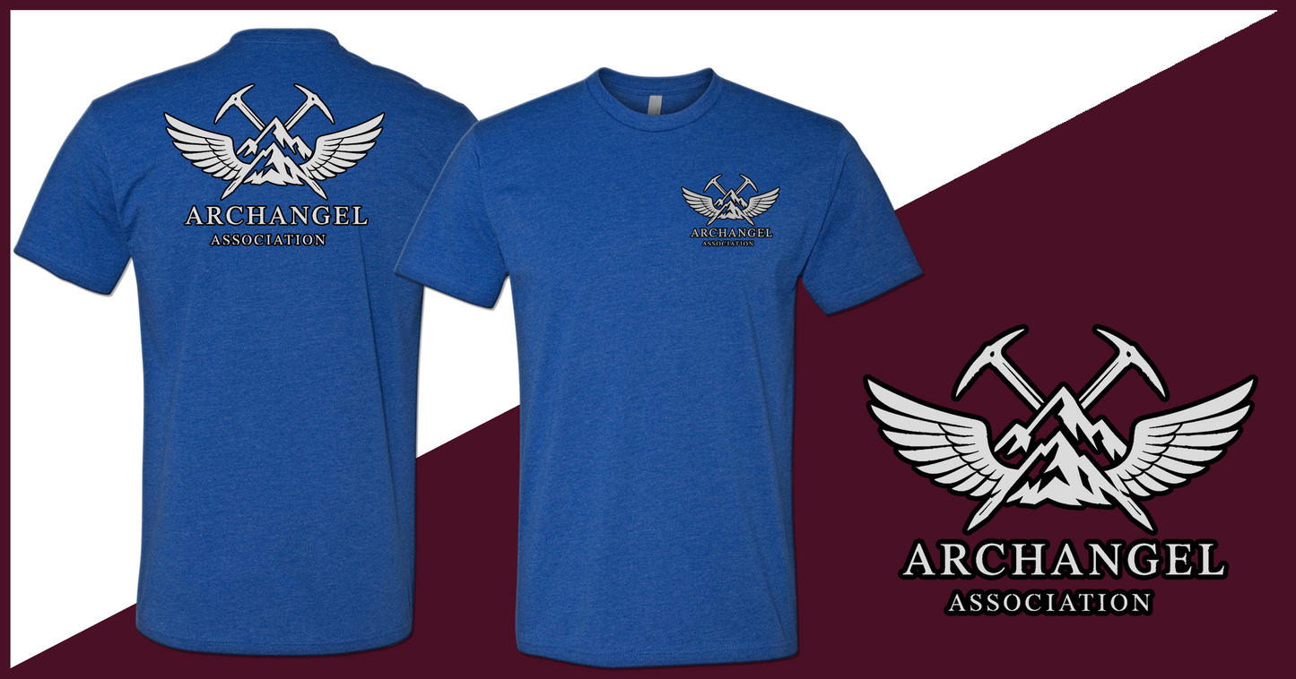 Archangel Association T-Shirt - Black Outline on White Logo