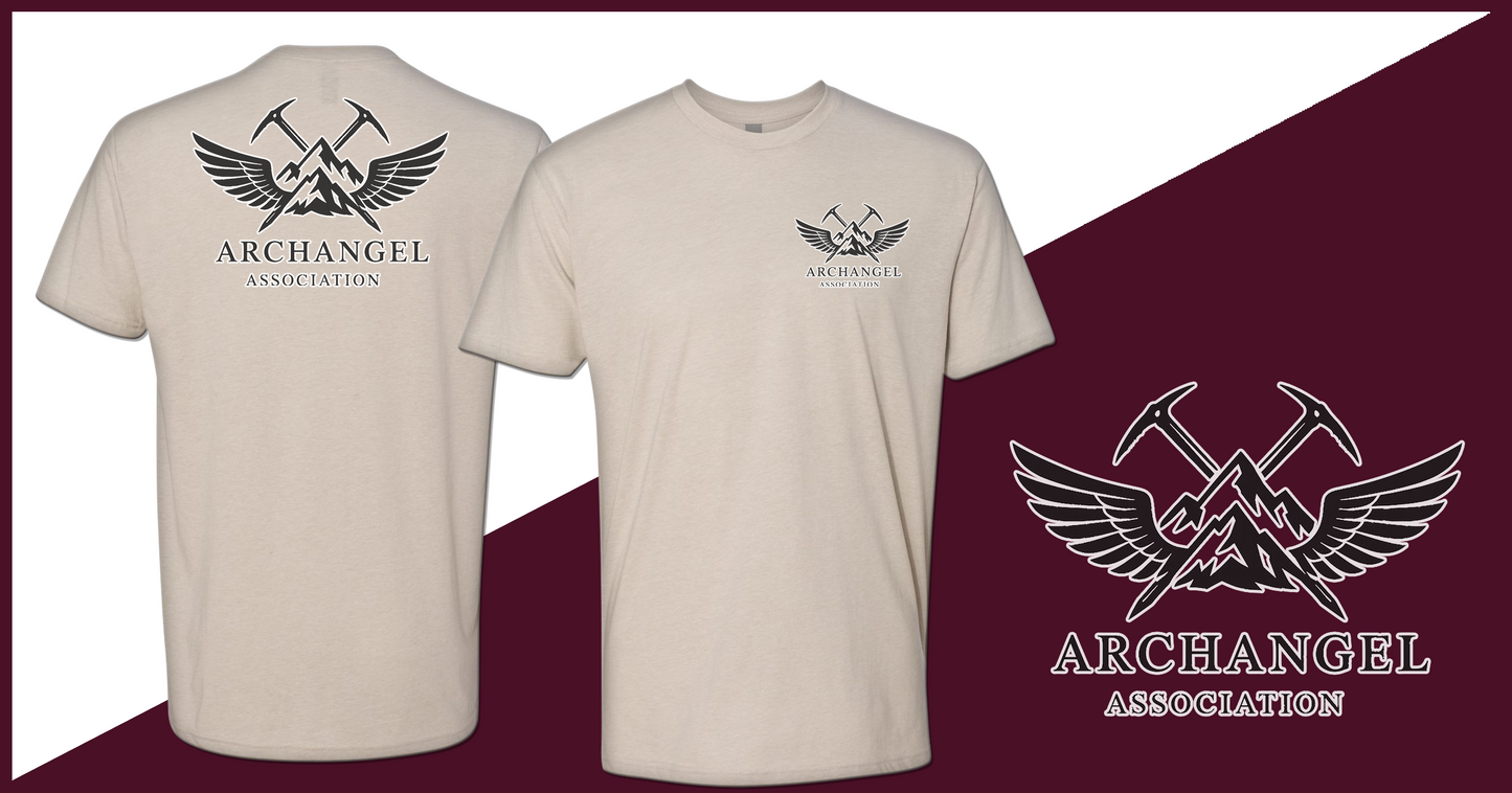 Archangel Association T-Shirt - White Outline on Black Logo