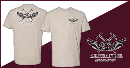 Archangel Association T-Shirt - White Outline on Black Logo
