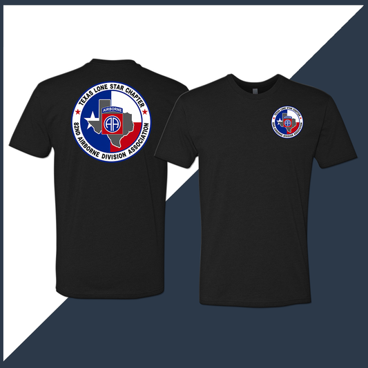 82nd Association Lone Star Chapter Logo Full Color Unisex T-Shirt - Double Sided Print