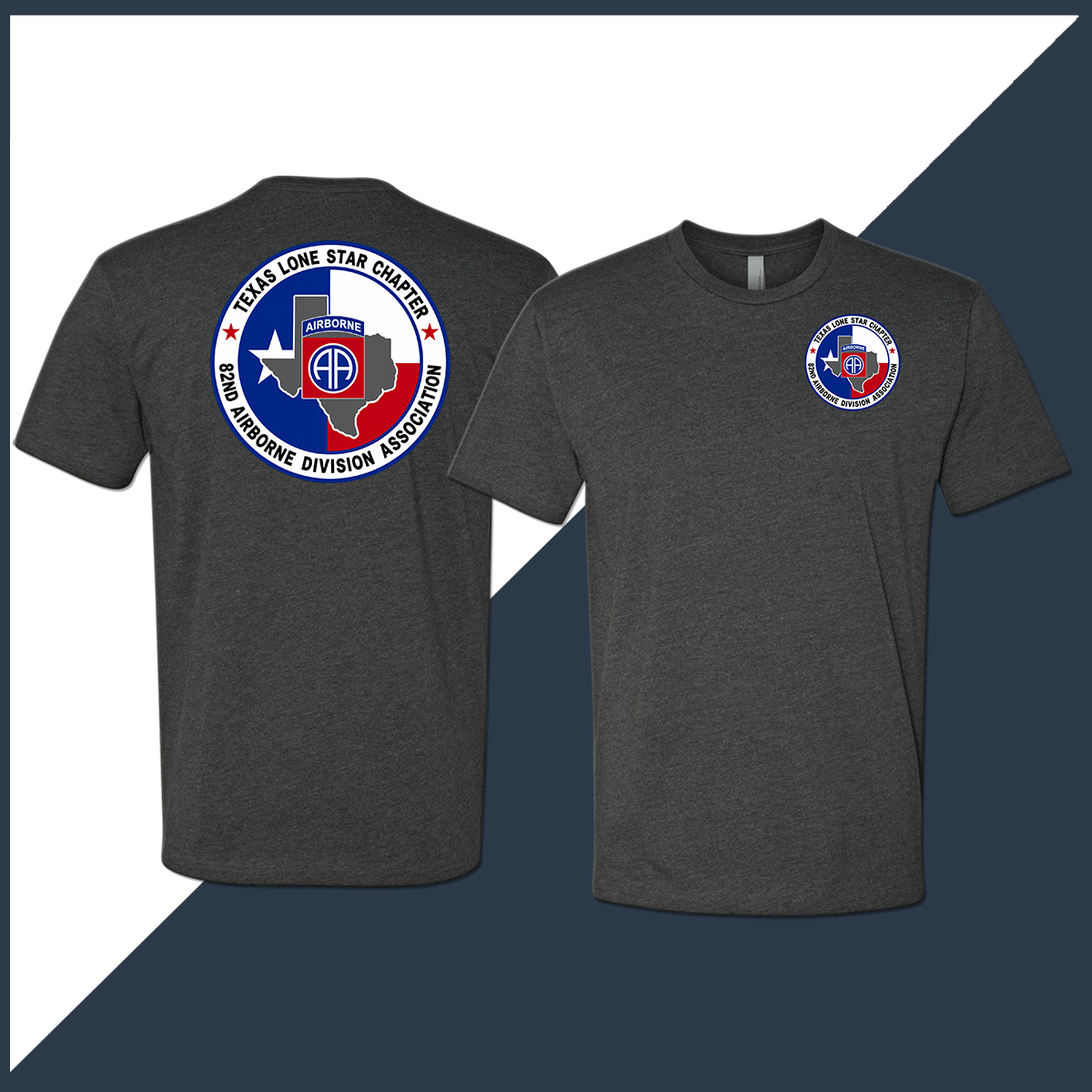 82nd Association Lone Star Chapter Logo Full Color Unisex T-Shirt - Double Sided Print
