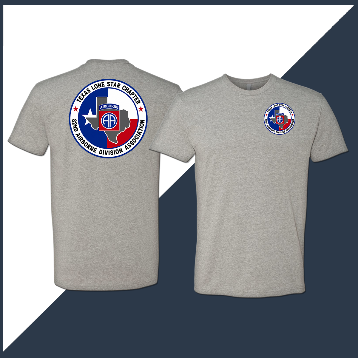 82nd Association Lone Star Chapter Logo Full Color Unisex T-Shirt - Double Sided Print