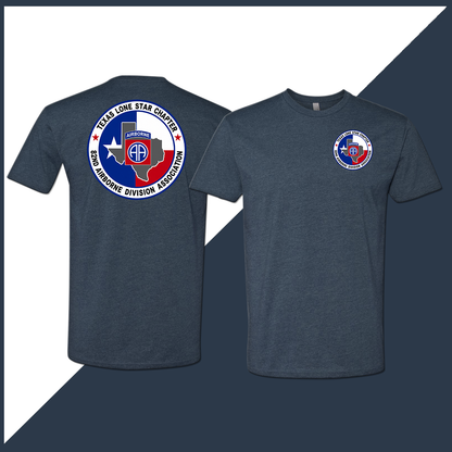 82nd Association Lone Star Chapter Logo Full Color Unisex T-Shirt - Double Sided Print