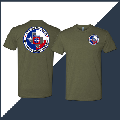 82nd Association Lone Star Chapter Logo Full Color Unisex T-Shirt - Double Sided Print