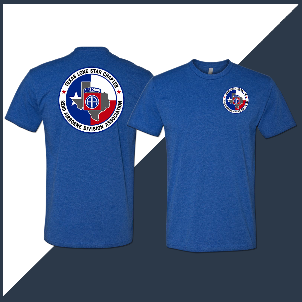 82nd Association Lone Star Chapter Logo Full Color Unisex T-Shirt - Double Sided Print