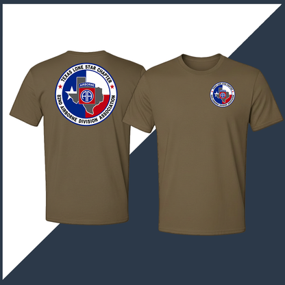 82nd Association Lone Star Chapter Logo Full Color Unisex T-Shirt - Double Sided Print