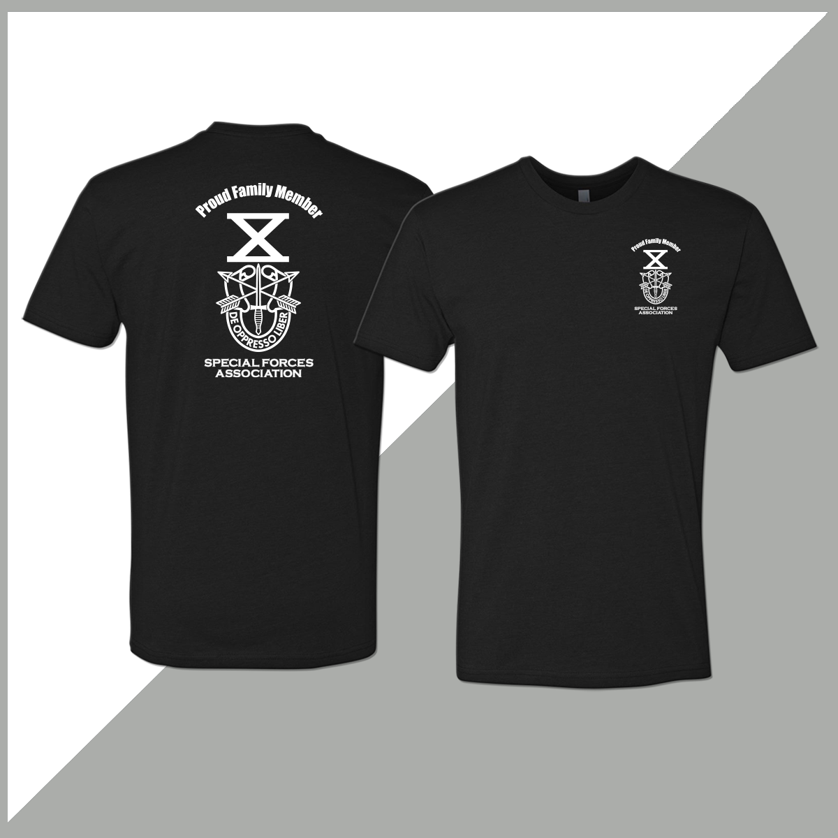 SF Association Proud Family Member Monochrome Crest Logo Unisex T-Shirt - Double Sided Print