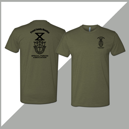 SF Association Proud Family Member Monochrome Crest Logo Unisex T-Shirt - Double Sided Print