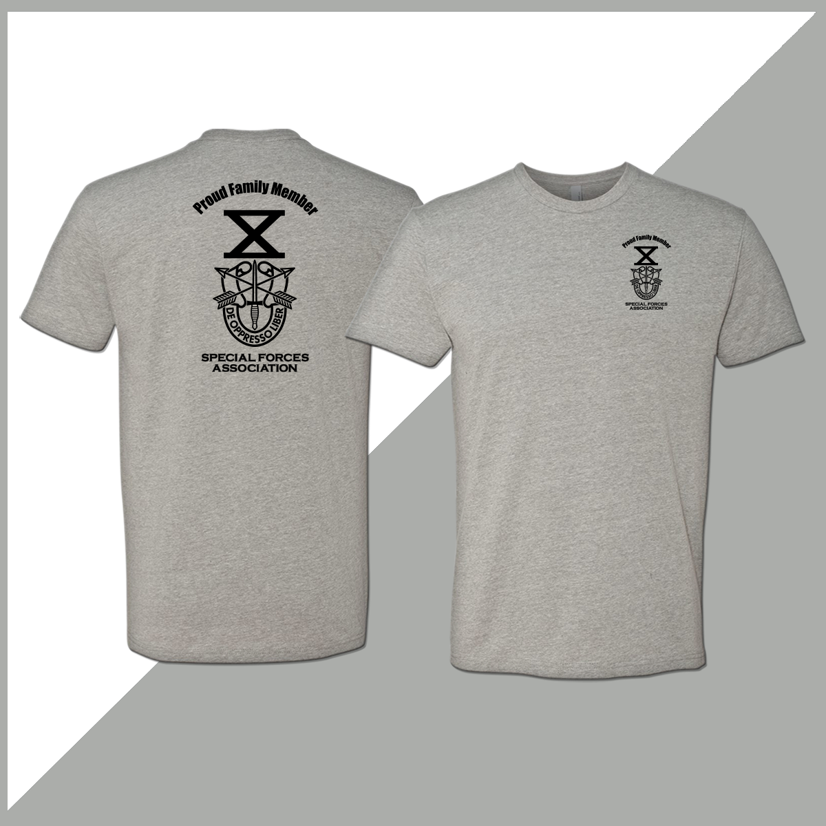 SF Association Proud Family Member Monochrome Crest Logo Unisex T-Shirt - Double Sided Print