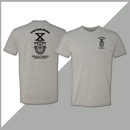 SF Association Proud Family Member Monochrome Crest Logo Unisex T-Shirt - Double Sided Print