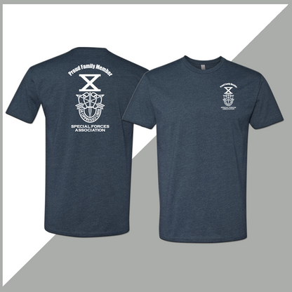 SF Association Proud Family Member Monochrome Crest Logo Unisex T-Shirt - Double Sided Print