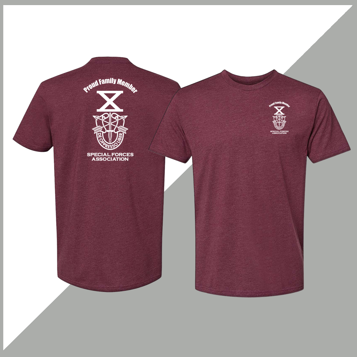 SF Association Proud Family Member Monochrome Crest Logo Unisex T-Shirt - Double Sided Print