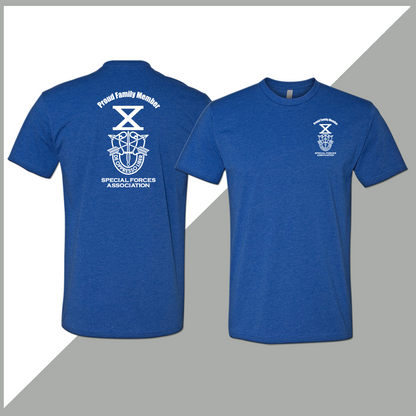 SF Association Proud Family Member Monochrome Crest Logo Unisex T-Shirt - Double Sided Print