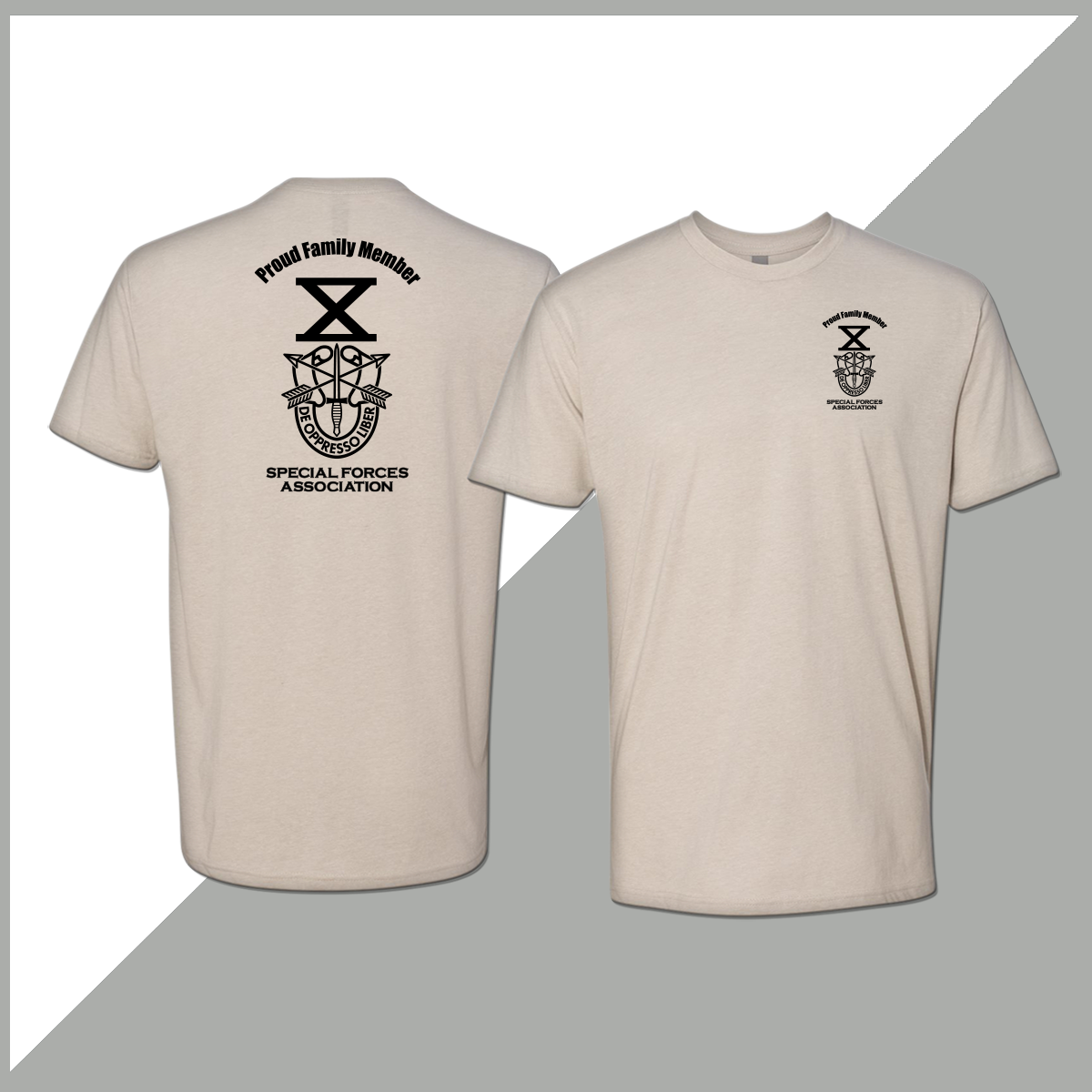 SF Association Proud Family Member Monochrome Crest Logo Unisex T-Shirt - Double Sided Print