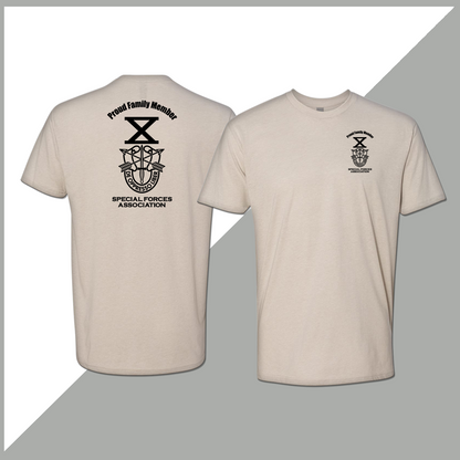SF Association Proud Family Member Monochrome Crest Logo Unisex T-Shirt - Double Sided Print
