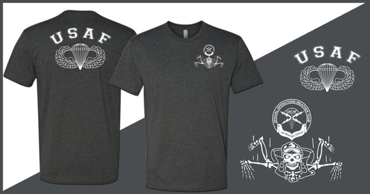GBA Legacy Design - Original SOWT Freefall Skeleton - Basic Wings - Unisex T-Shirt - Double Sided Print