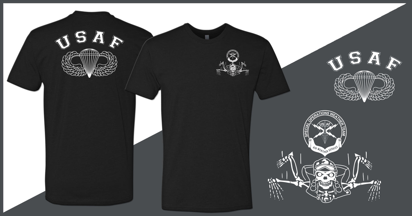 GBA Legacy Design - Original SOWT Freefall Skeleton - Basic Wings - Unisex T-Shirt - Double Sided Print