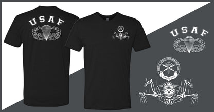 GBA Legacy Design - Original SOWT Freefall Skeleton - Basic Wings - Unisex T-Shirt - Double Sided Print
