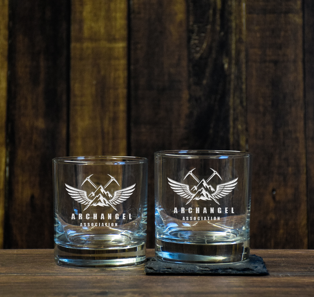Archangel Association Laser Engraved Rocks Glasses