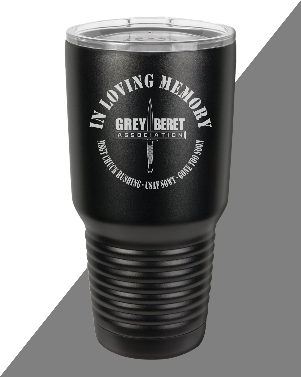 GBA Loving Memory Laser Engraved 30oz Tumbler - Chuck Rushing