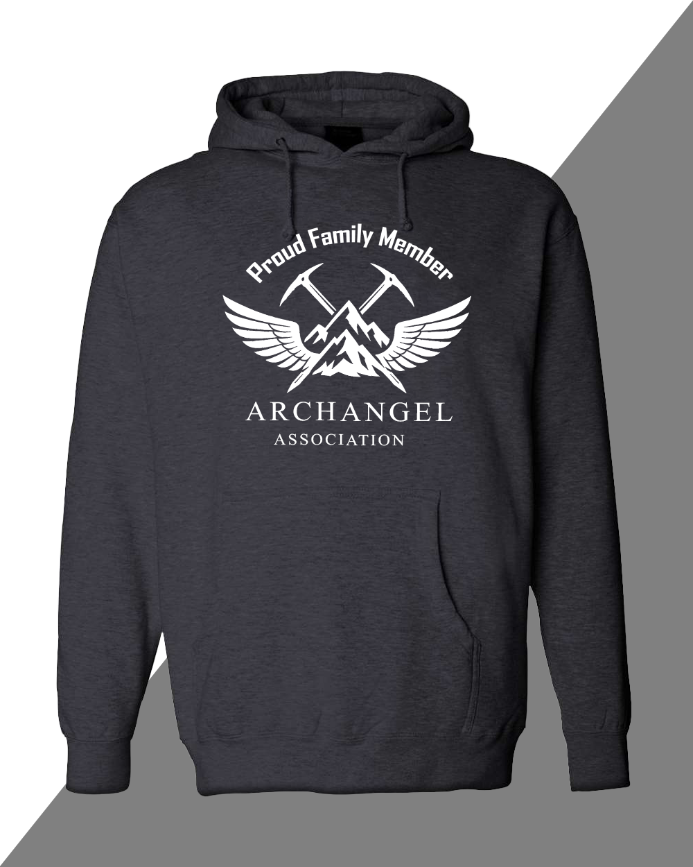 Archangel Association Proud Family Member Hoodie - White Logo Front Chest