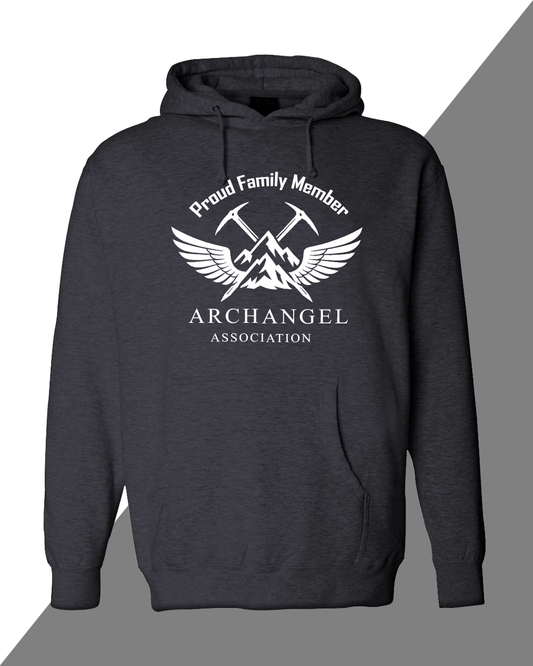 Archangel Association Proud Family Member Hoodie - White Logo Front Chest