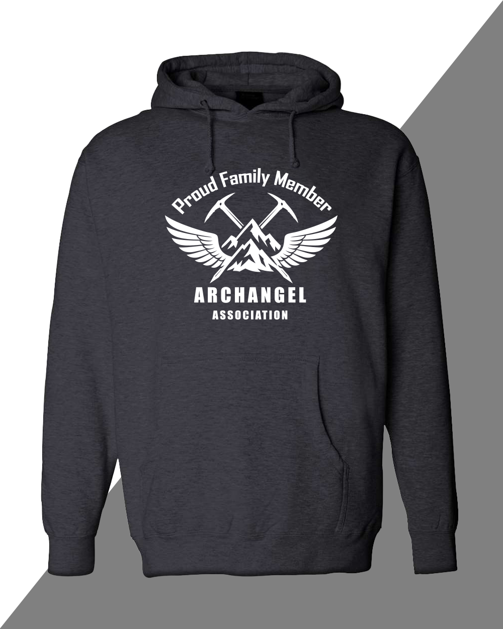 Archangel Association Proud Family Member Hoodie - White Logo Front Chest