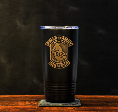 PROUD FAMILY MEMBER - DESERT STORM VET - Full Color UV Printed Tumbler