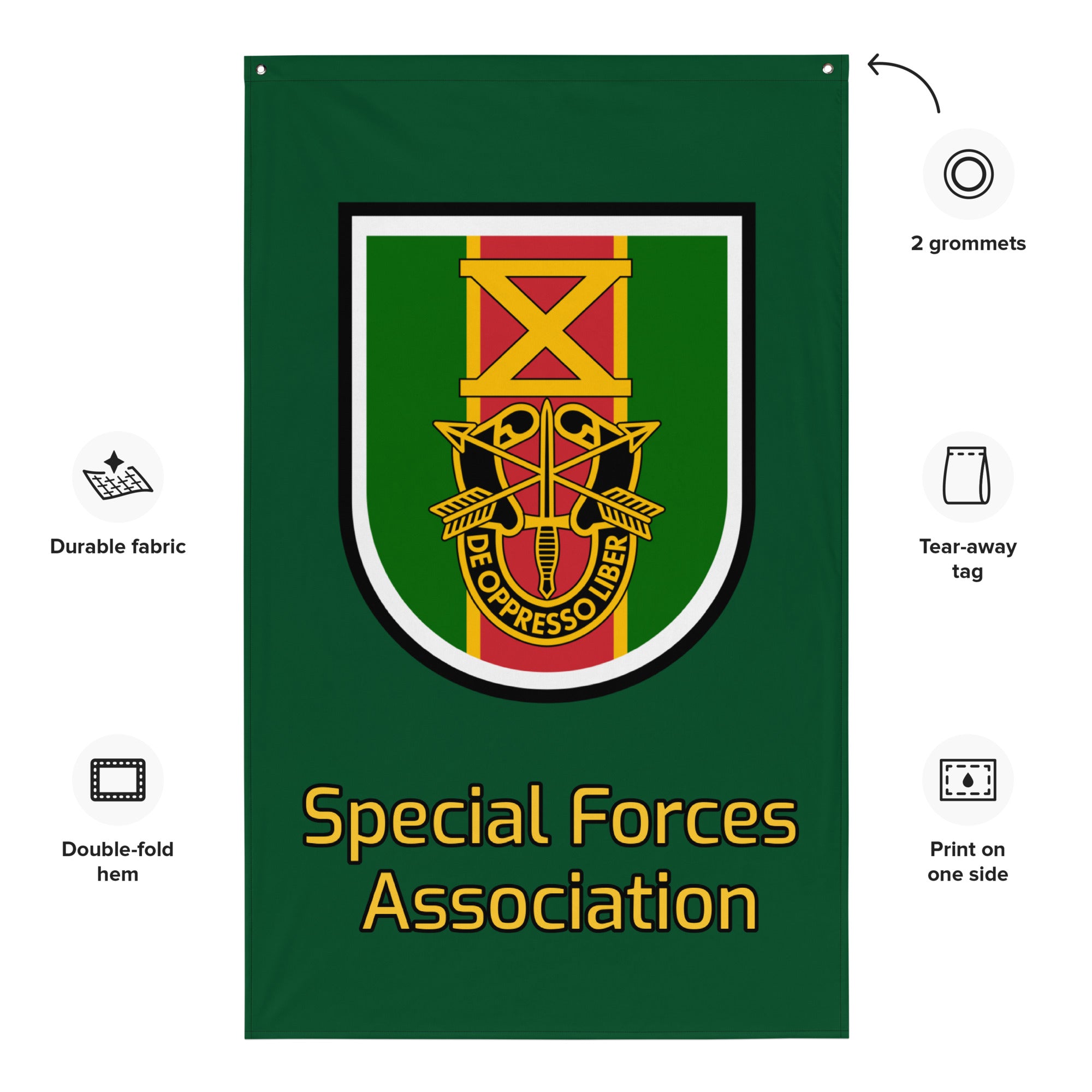 Special Forces Association Flash Flag | 100% Polyester | SFA – Grey ...
